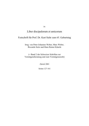 Festschrift für Prof. Dr. Kurt Siehr zum 65