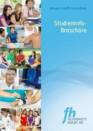Studien info- Broschüre - FH Gesundheitsberufe