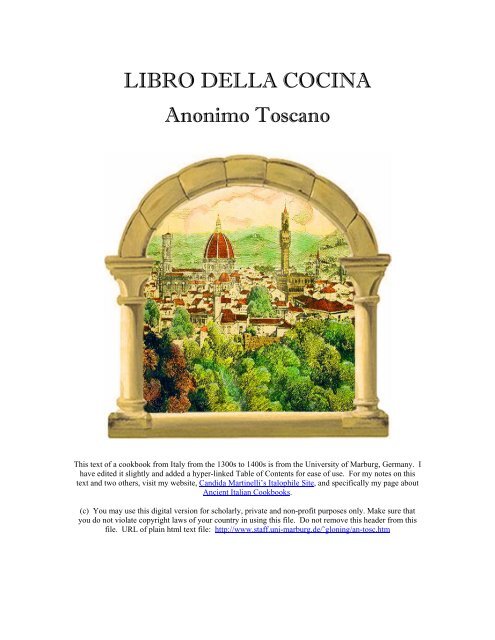 Anonimo Toscano, Libro della cocina - Candida Martinelli's ...