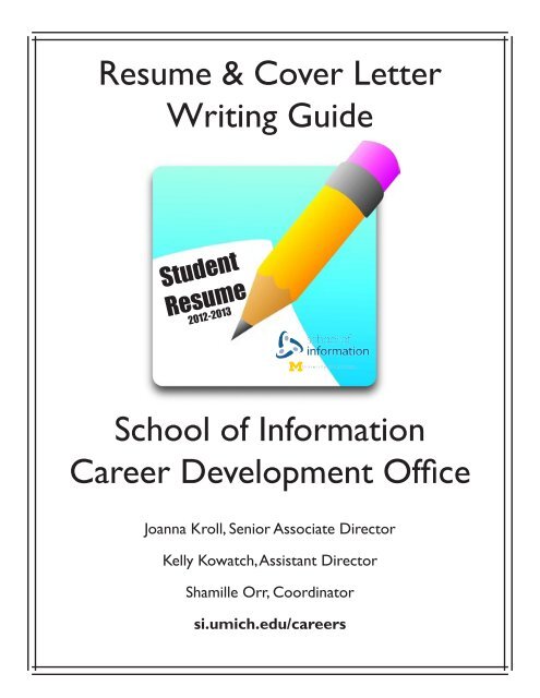 Resume & Cover Letter Writing Guide School of Information Career ...