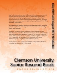Senior Resume Book Cover - Clemson University