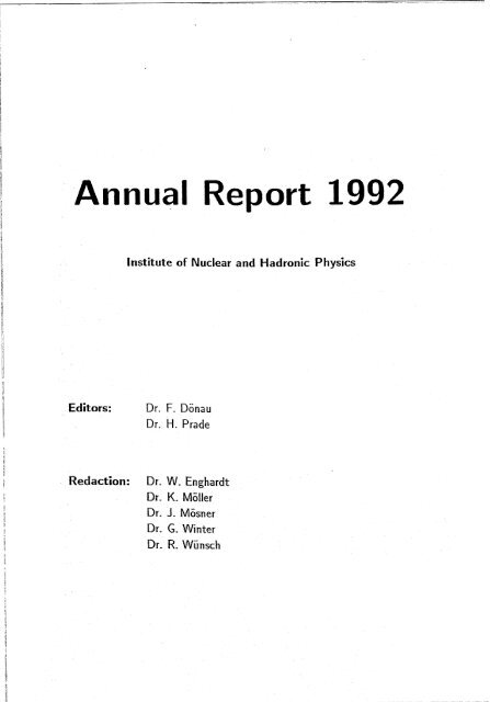 Annual Report 1992 - Helmholtz-Zentrum Dresden-Rossendorf
