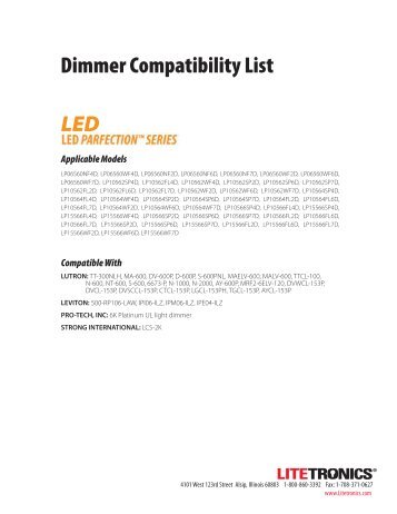 Lutron Dimmer Compatibility Chart