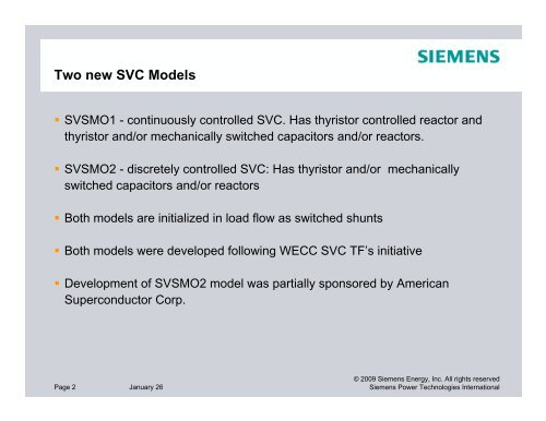 New SVC Models in PSS E