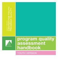 program quality assessment handbook YOUTH VERSION