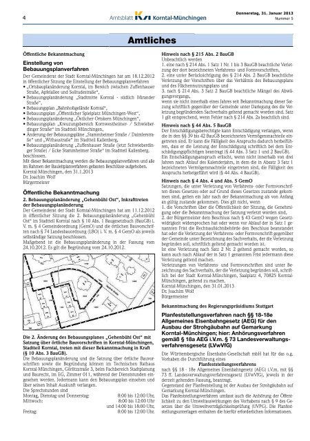 Amtsblatt KW 5/2013 - Stadt Korntal-Münchingen