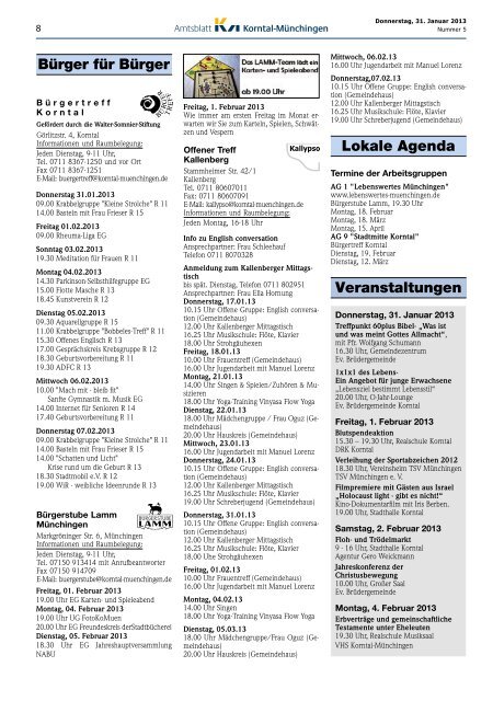 Amtsblatt KW 5/2013 - Stadt Korntal-Münchingen