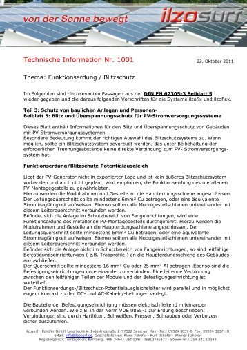 Technische Information Nr. 1001 - Ilzosurf