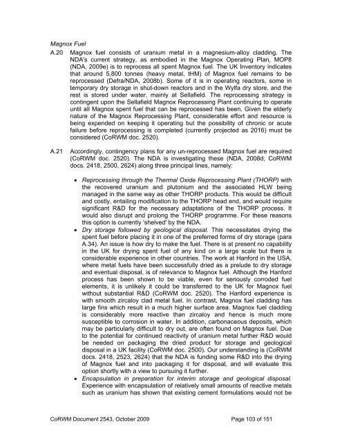 2009 Report to Government on National Research and