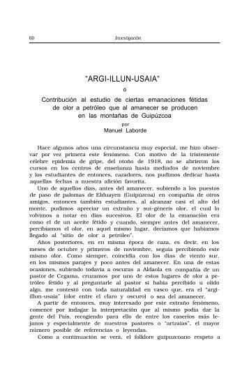 "Argi-ilun-usaia" o Contribución al estudio de ciertas ... - Aranzadi