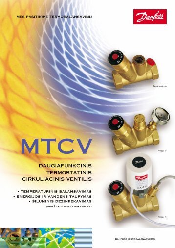 MTCV daugiafunkcinis termostatinis cirkuliacinis ventilis - Danfoss