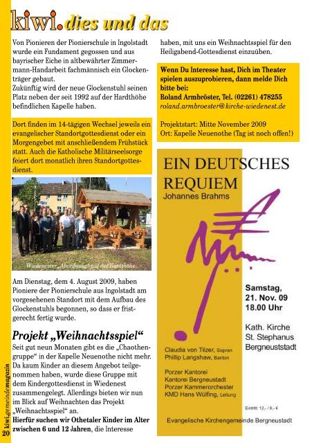 2 Ausgabe-3-2009kiwi.pdf - Evangelische Kirchengemeinde ...