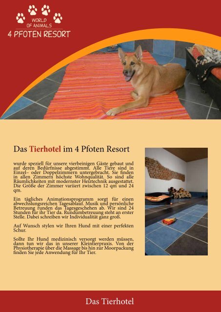 Urlaub mit Hund - Hundeschule - Tierhotel