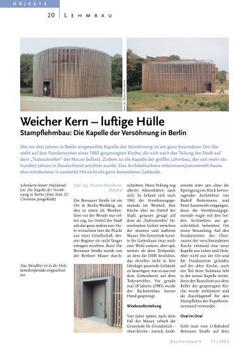 Weicher Kern – luftige Hülle Stampflehmbau: Die ... - Bauverlag