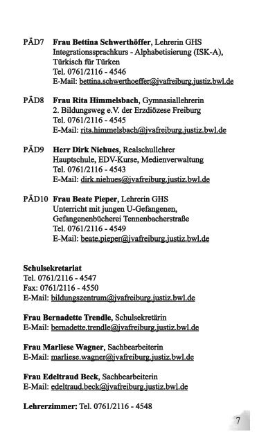 Was kann ich tun? - Justizvollzugsanstalt Freiburg