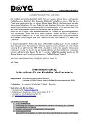 Unterrichtsvorschlag: Informationen für den ... - Young Germany