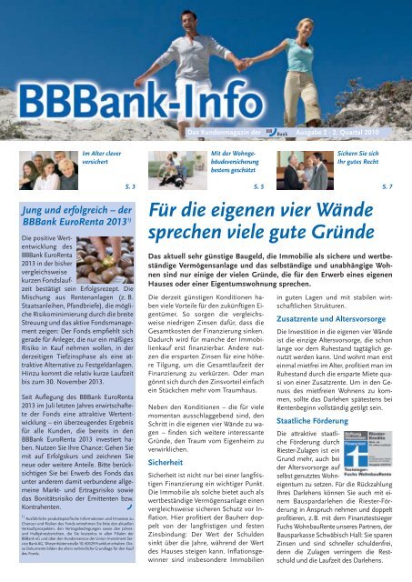 Fur Die Eigenen Vier Wande Sprechen Viele Gute Grunde Bbbank Eg
