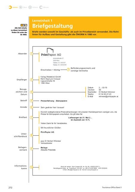 Lerneinheit 1: Briefgestaltung - Wissen ist MANZ