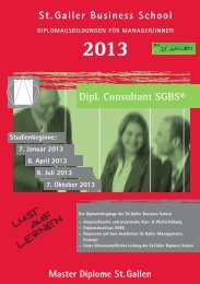 Dipl. Consultant SGBS® St.Galler Business School