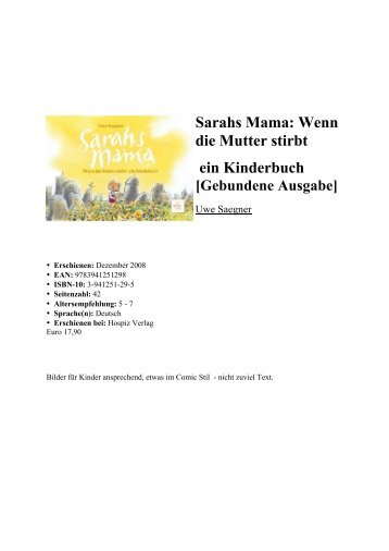 Sarahs Mama: Wenn die Mutter stirbt ein Kinderbuch - Sterneninsel