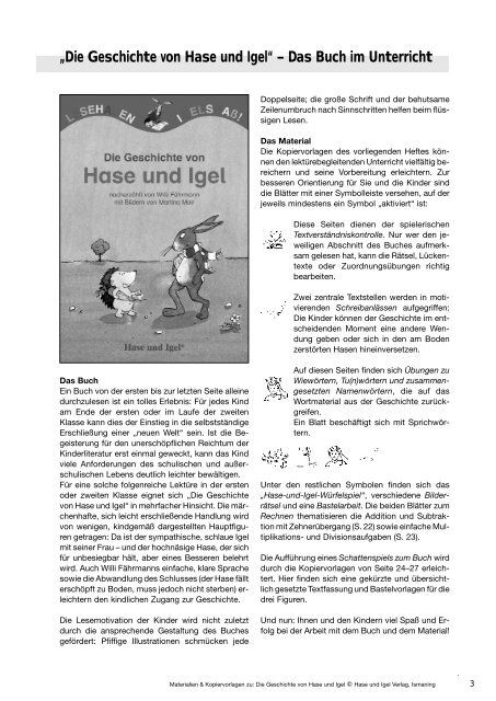 Die Geschichte von Hase und Igel“ – Das Buch im Unterricht