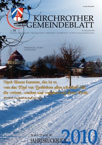 Nr. 10 (Dez. 2010 - 36 Seiten) - Gemeinde Kirchroth