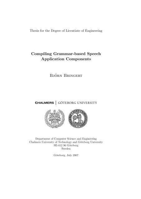 Compiling Grammar-based Speech Application ... - CiteSeerX