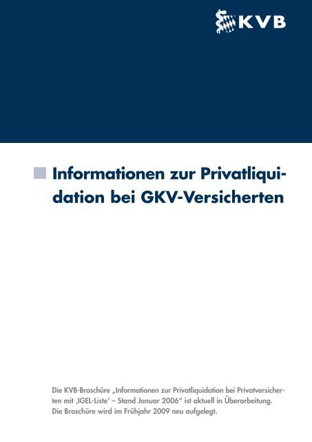 Informationen Privatliquidation-GKV Versicherte