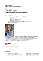 Workshop: „Alltägliche Angebote für kindliche Bewegungsbedürfnisse“