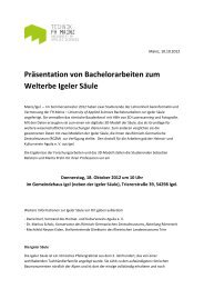 Präsentation von Bachelorarbeiten zum Welterbe Igeler Säule