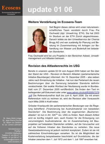 update 01 06 - Ecosens AG