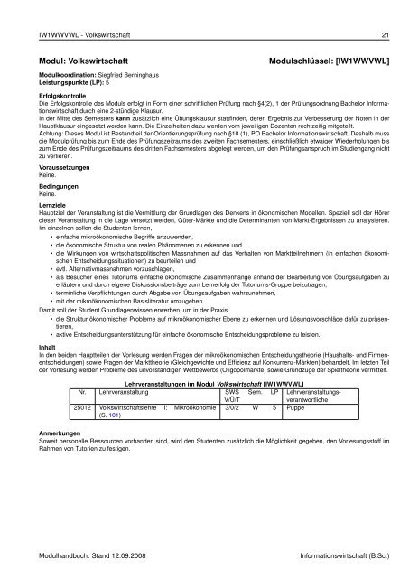 Modulhandbuch Informationswirtschaft (B.Sc.) - Fakultät für ...