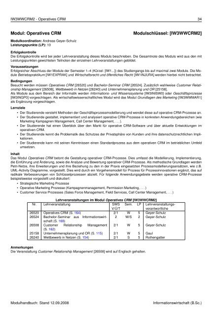 Modulhandbuch Informationswirtschaft (B.Sc.) - Fakultät für ...