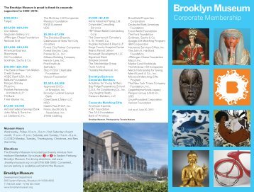 Corporate Membership Brochure - Brooklyn Museum