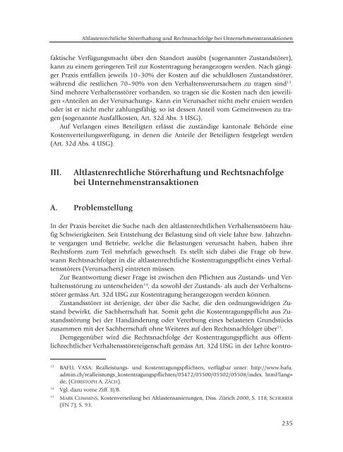 Altlastenrechtliche Störerhaftung und ... - Ecosens AG