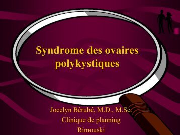 Syndrome des ovaires polykystiques - FMF