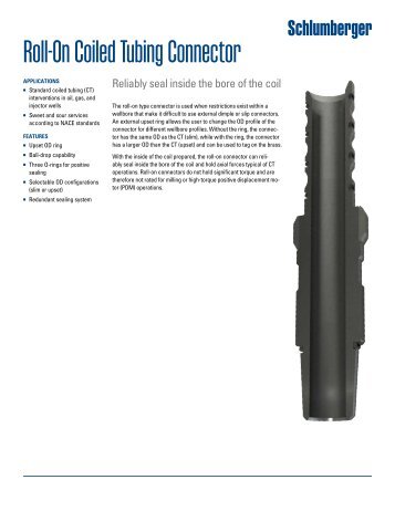 Roll-On Coiled Tubing Connector - Schlumberger