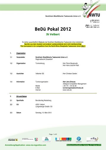 BeDü Pokal 2012 - Ma-regonline.com