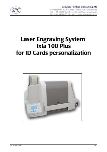 Laser Engraving System Ixla 100 Plus for ID Cards personalization