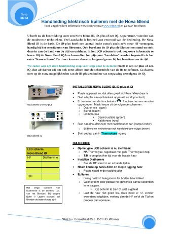 Handleiding Elektrisch Epileren met de Nova Blend - Nibet BV