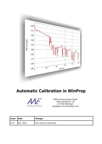 Automatic Calibration in WinProp - AWE-Communications