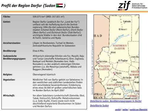 Konfliktübersicht Sudan/Darfur - ZIF