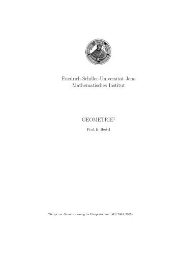 Friedrich-Schiller-Universität Jena Mathematisches Institut ...