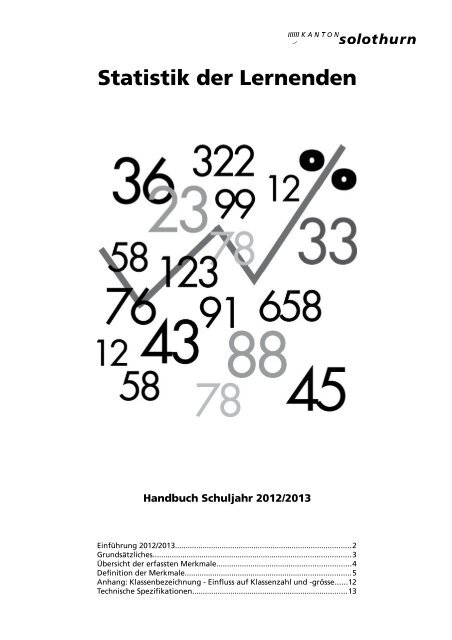 Handbuch Statistik der Lernenden 2012/2013 - Kanton Solothurn