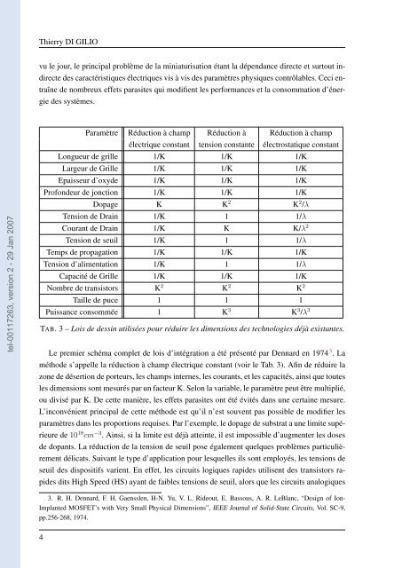 Etude de la fiabilité porteurs chauds et des performances des ...