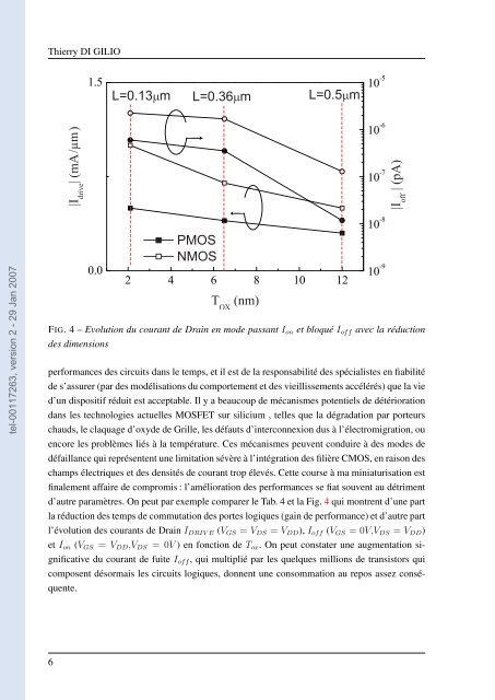 Etude de la fiabilité porteurs chauds et des performances des ...