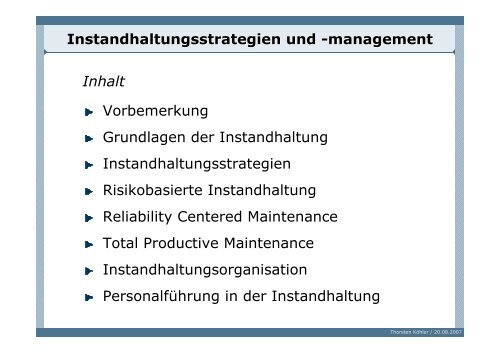 Zukunftsweisende Instandhaltungsstrategien - fleckenstein-koehler.de