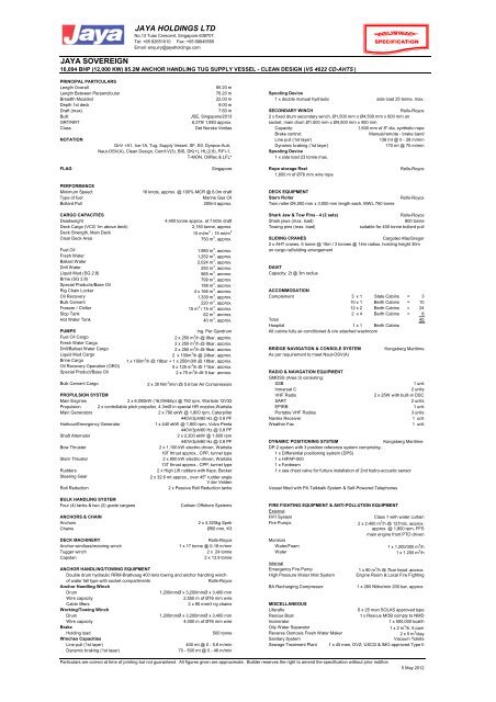 JAYA HOLDINGS LTD JAYA SOVEREIGN - Jaya Holdings Limited