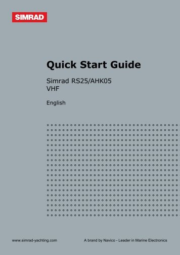 AHK05 Wireless VHF Radio Handset Operator ... - Simrad Yachting