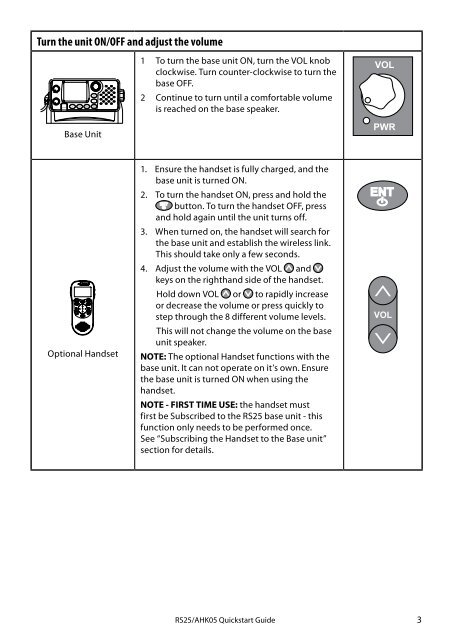 AHK05 Wireless VHF Radio Handset Operator ... - Simrad Yachting